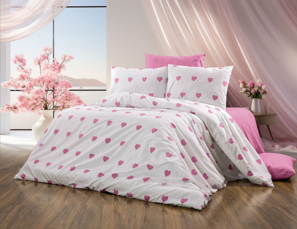 Parure housse de couette 75% coton & 25% polyester – Literie confortable et résistante 200×220 cm + drap plat 220×240 cm + 2 taies 65×65 cm – Coffret cadeau élégant