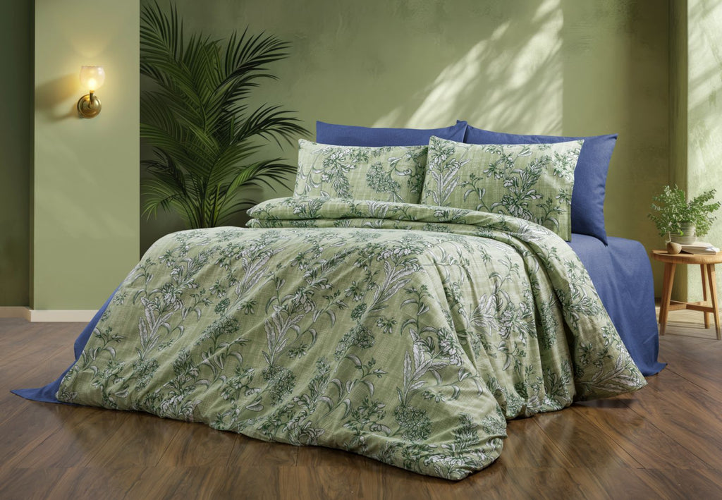Parure housse de couette polycoton – Literie confortable et résistante 200×200 cm + drap housse 160×200 +30 cm + 2 taies 50×70 cm – Coffret cadeau élégant