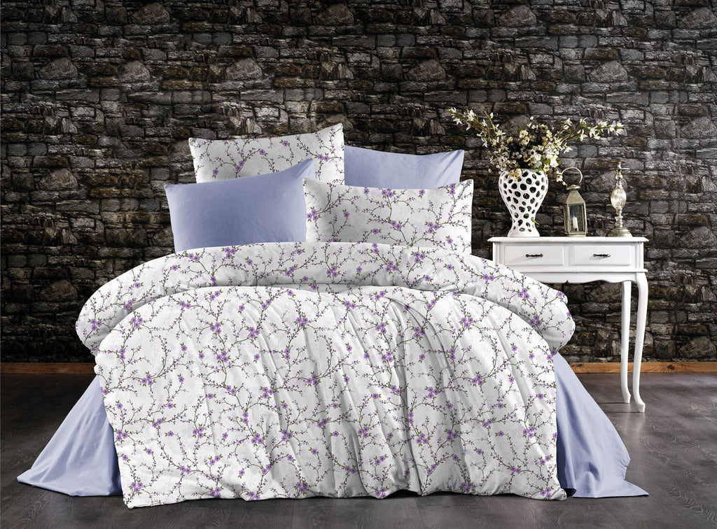 Parure housse de couette polycoton – Literie confortable et résistante 200×200 cm + drap housse 160×200 +30 cm + 2 taies 50×70 cm – Coffret cadeau élégant