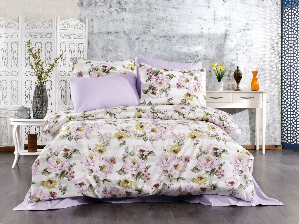 Parure housse de couette King Size – Literie confortable et résistante 220×240 cm + drap plat 240×260 cm + 2 taies 50×70 cm – Coffret cadeau élégant