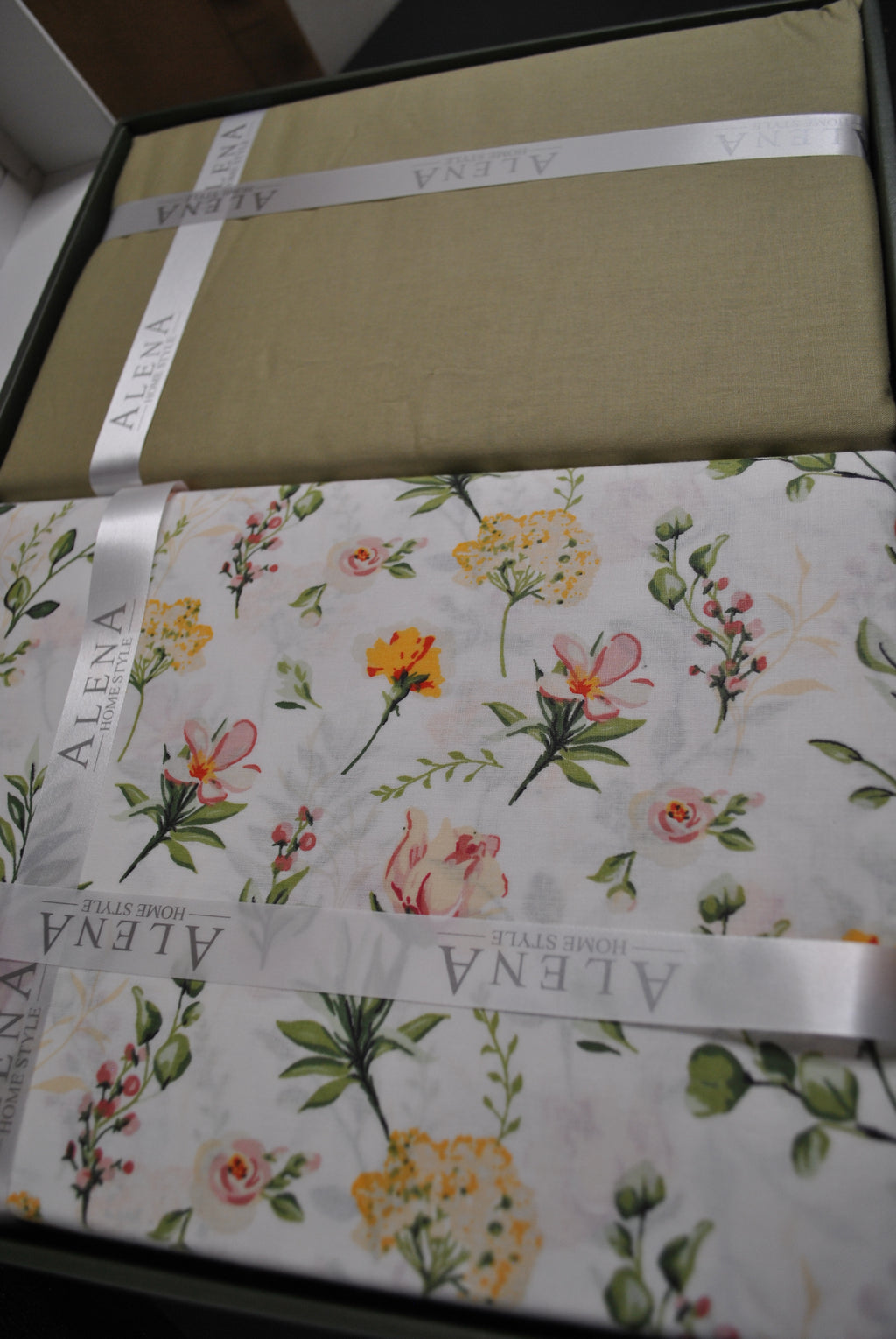 Parure housse de couette 100% coton 60 fils – Literie premium 200×220 cm + drap plat 220×240 cm + 2 taies 50×70 cm – Coffret cadeau élégant avec ruban