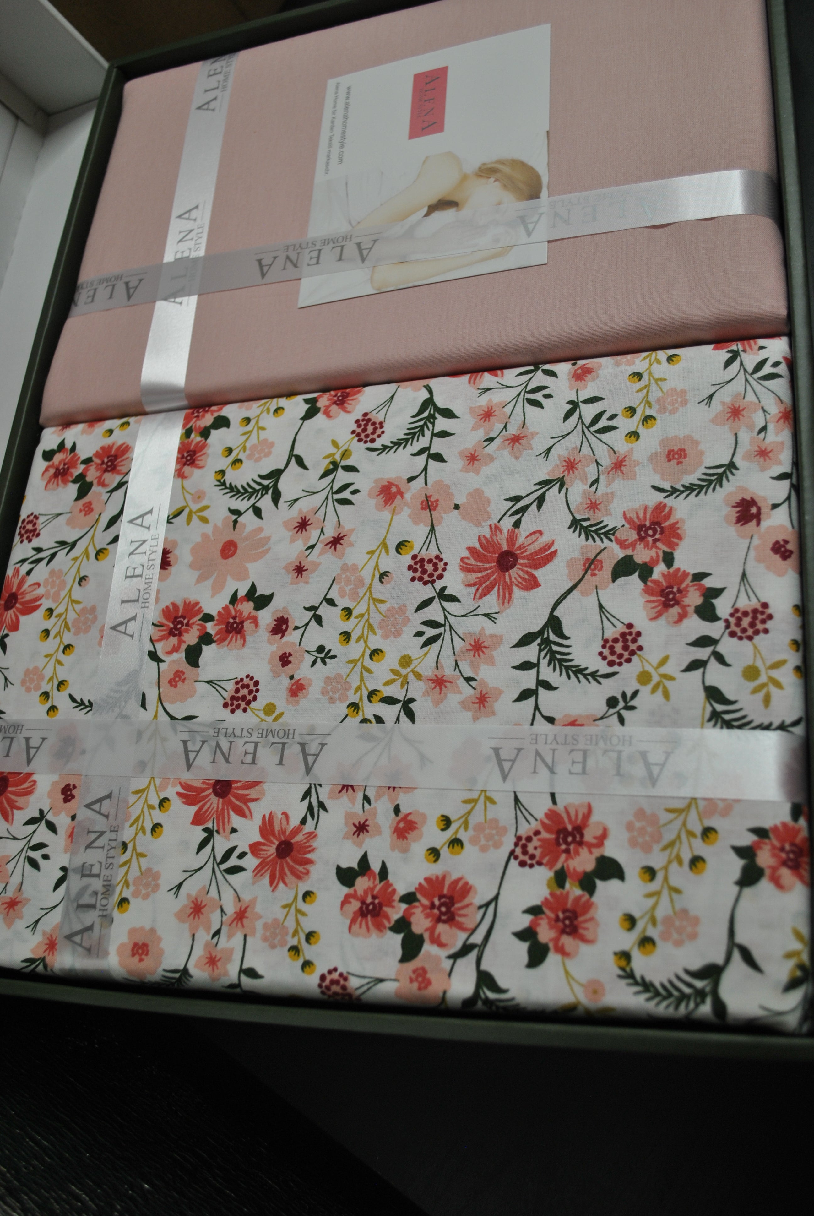 Parure housse de couette 100% coton 60 fils – Literie premium 200×220 cm + drap plat 220×240 cm + 2 taies 50×70 cm – Coffret cadeau élégant avec ruban