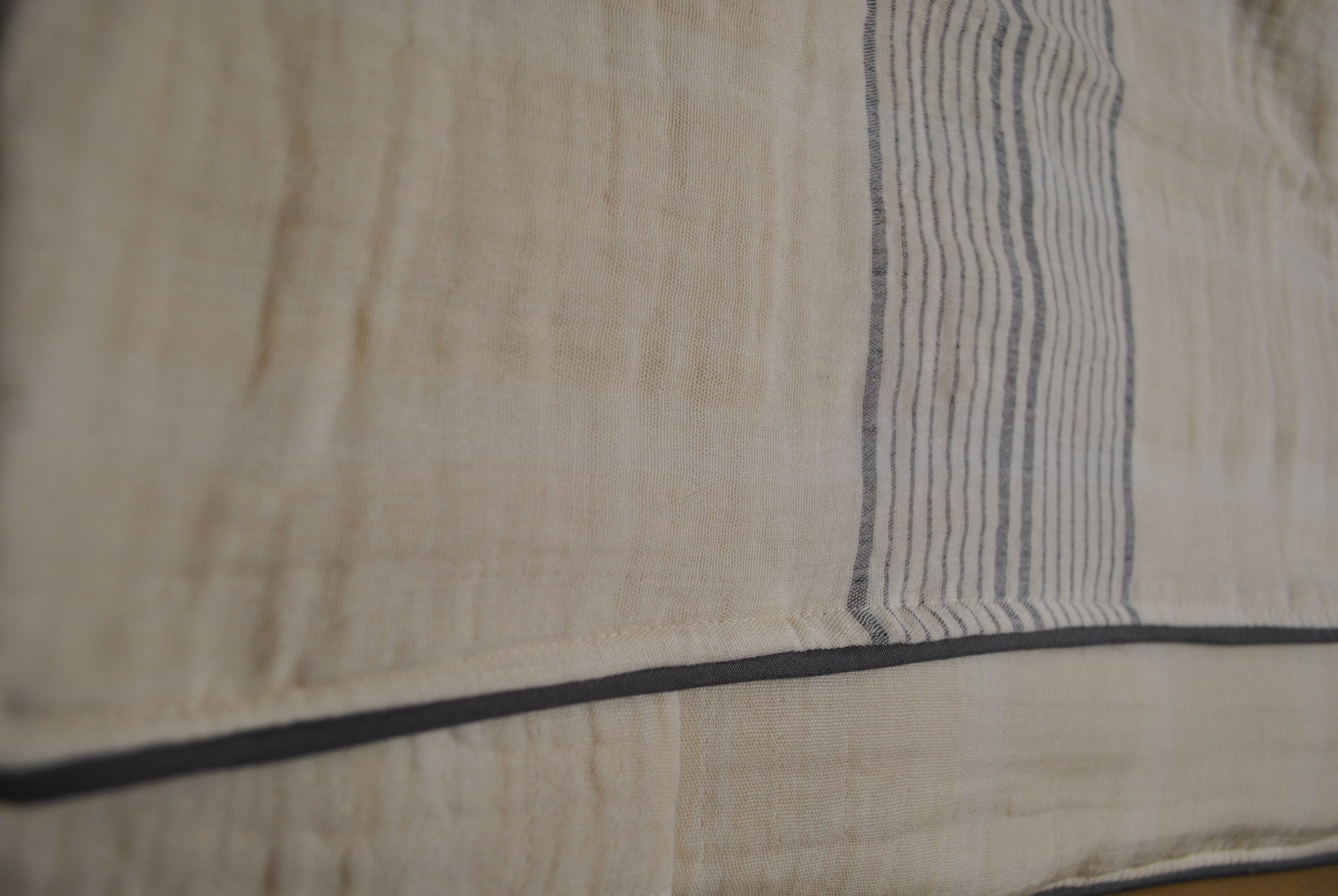 Parure de lit en mousseline de coton passepoilée – 200x220 cm