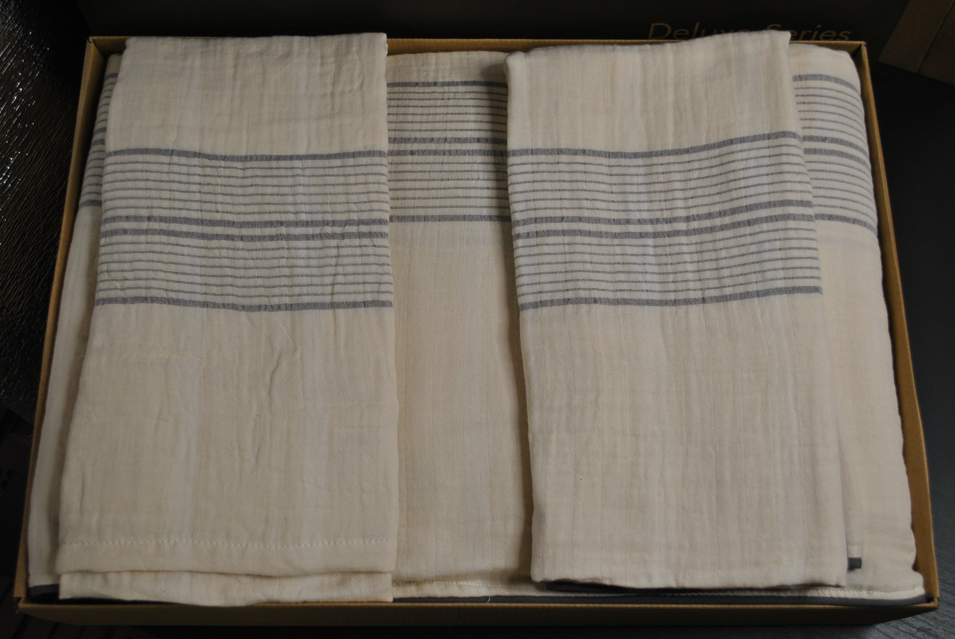 Parure de lit en mousseline de coton passepoilée – 200x220 cm
