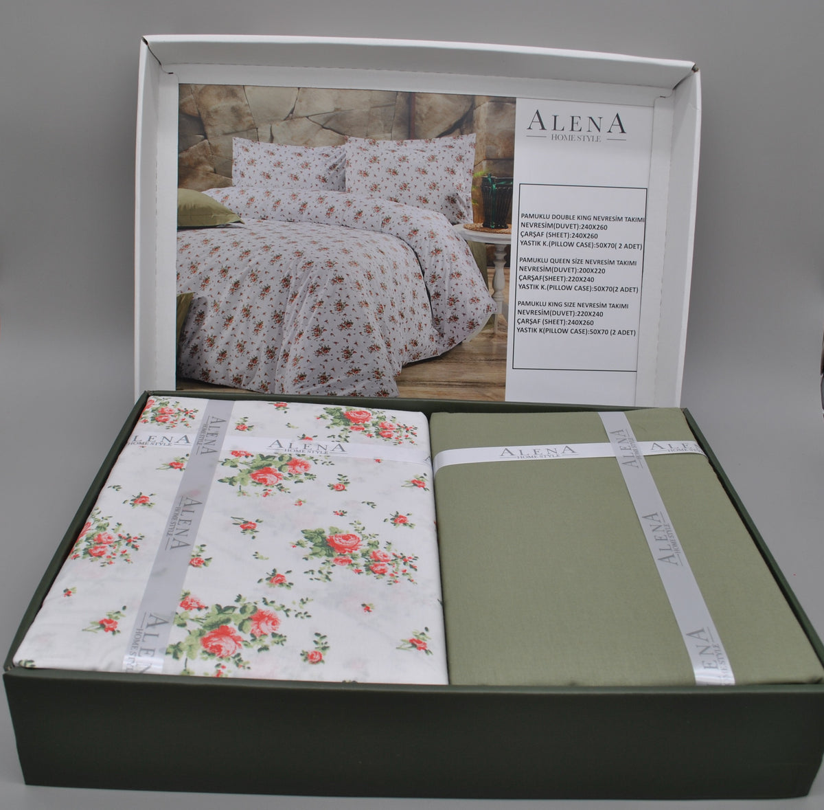 Parure housse de couette King Size 100% coton 60 fils – Literie premium 220×240 cm + drap plat 240×260 cm + 2 taies 50×70 cm – coffret cadeau élégant avec ruban