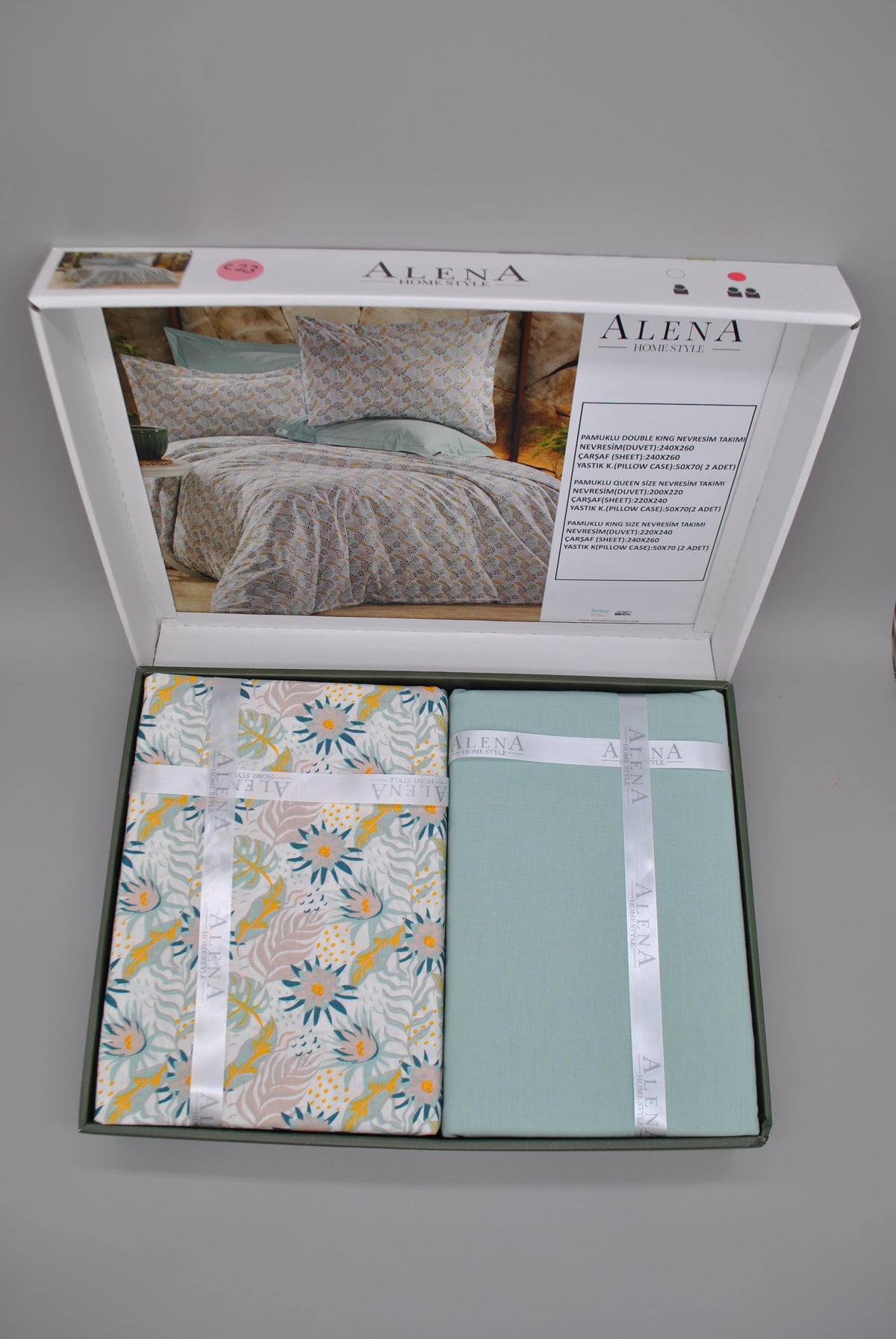 Parure housse de couette King Size 100% coton 60 fils – Ensemble literie confortable 220×240 cm + drap plat 240×260 cm + 2 taies 50×70 cm – coffret cadeau premium avec ruban