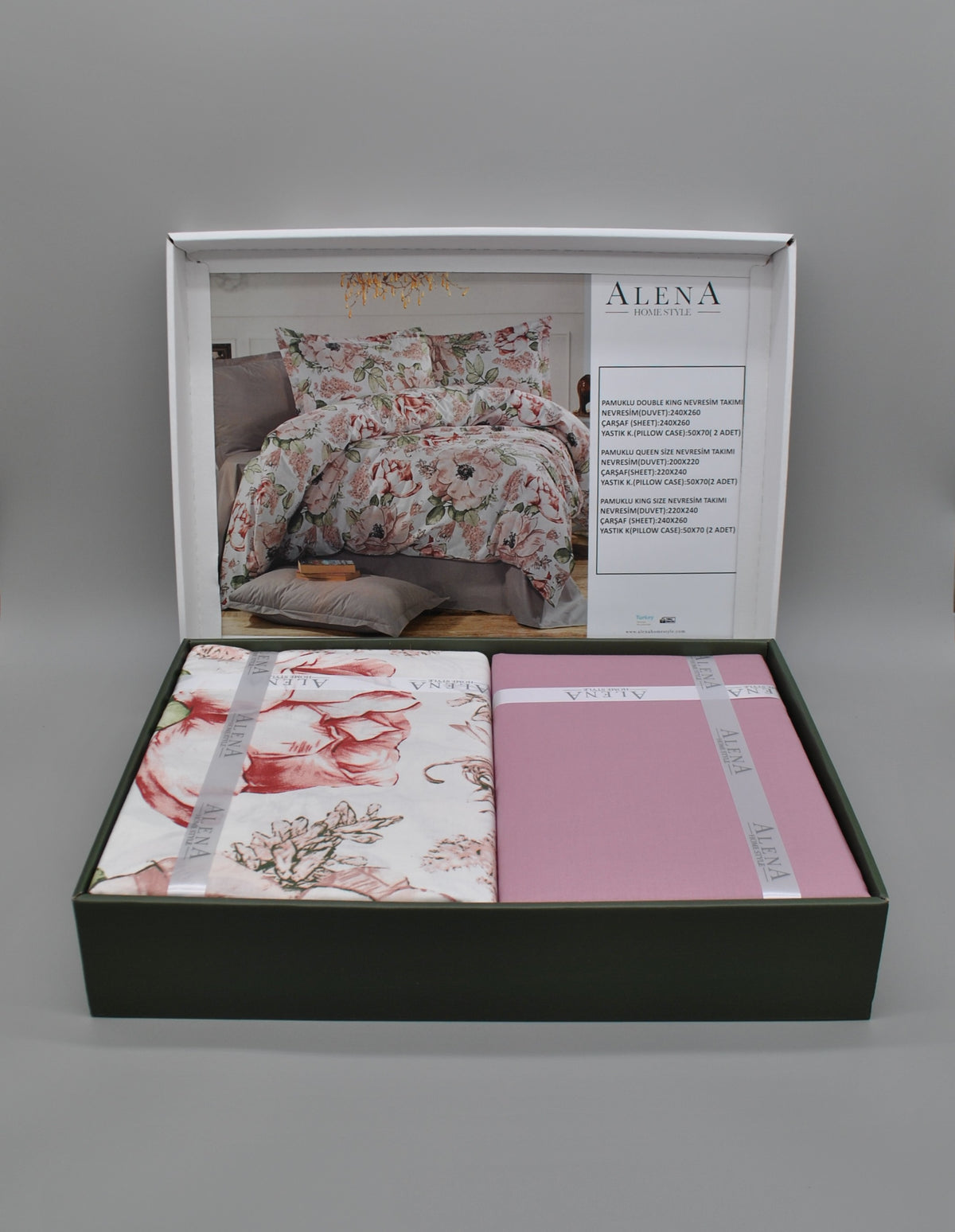 Parure housse de couette King Size 100% coton 60 fils – Ensemble literie premium 220×240 cm + drap plat 240×260 cm + 2 taies 50×70 cm – coffret cadeau élégant avec ruban