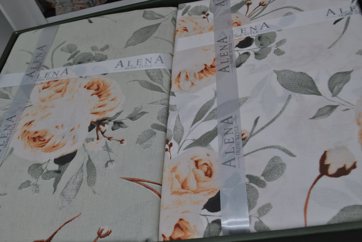 Parure housse de couette 100% coton 60 fils – Literie premium 200×220 cm + drap plat 220×240 cm + 2 taies 50×70 cm – Coffret cadeau élégant avec ruban