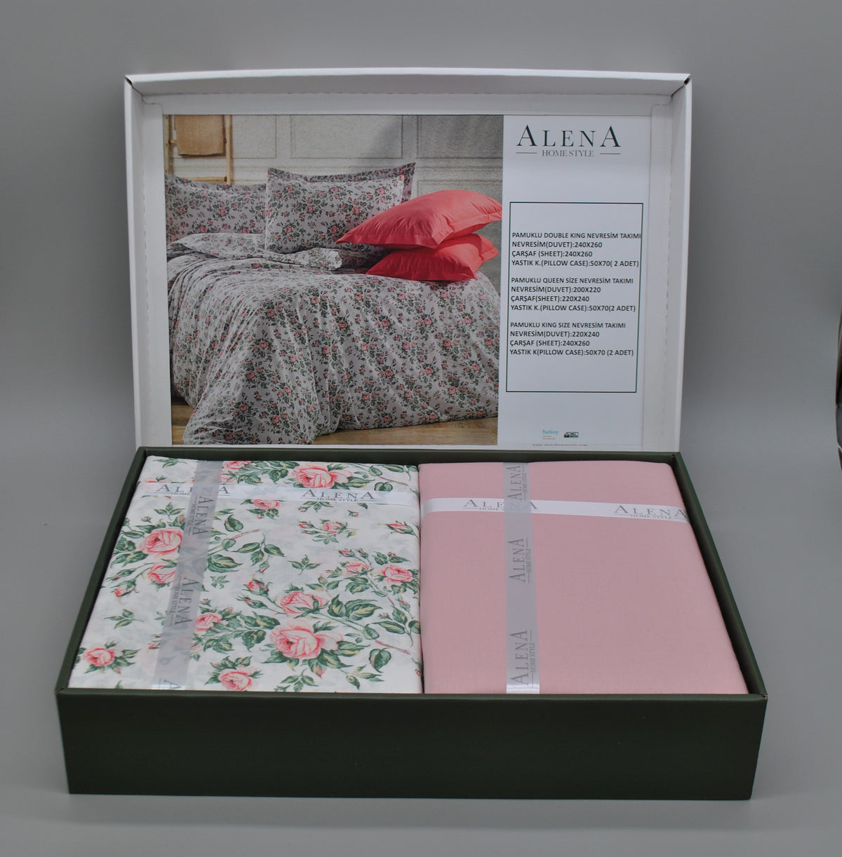 Parure housse de couette King Size 100% coton 60 fils – Literie premium 220×240 cm + drap plat 240×260 cm + 2 taies 50×70 cm – coffret cadeau avec ruban