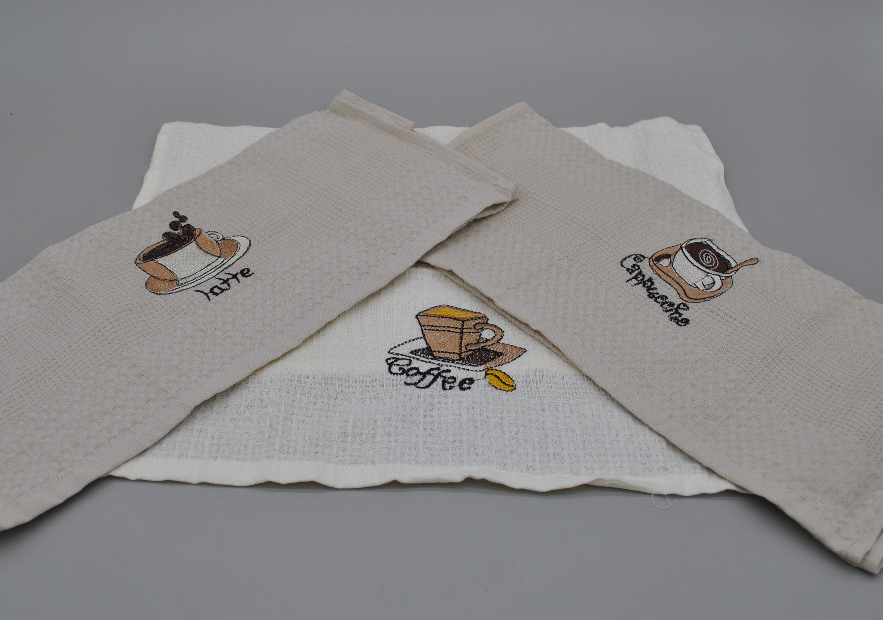 Torchons de Cuisine Brodés 40x60 cm – Lot de 3 – Élégance et Absorption au Quotidien | Maison Royale Collection