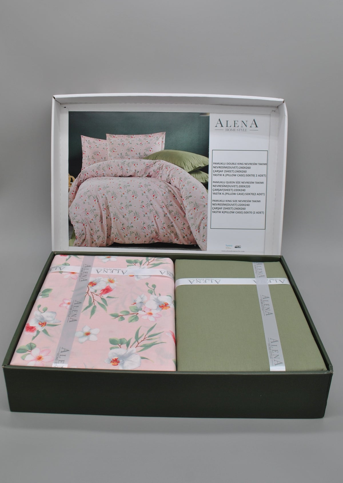 Parure housse de couette 100% coton 60 fils – Literie premium 200×220 cm + drap plat 220×240 cm + 2 taies 50×70 cm – Coffret cadeau élégant avec ruban