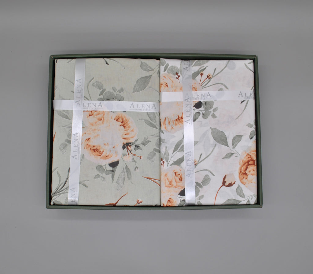 Parure housse de couette 100% coton 60 fils – Literie premium 200×220 cm + drap plat 220×240 cm + 2 taies 50×70 cm – Coffret cadeau élégant avec ruban