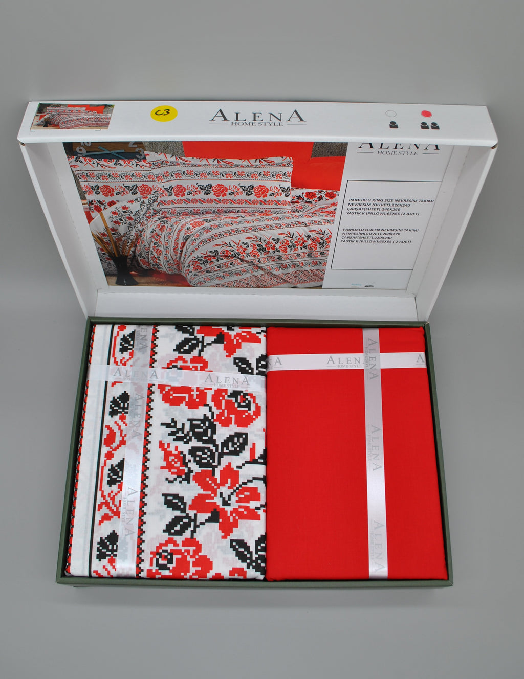Parure housse de couette King Size 100% coton 60 fils – Literie premium 220×240 cm + drap plat 240×260 cm + 2 taies 65×65 cm – Coffret cadeau élégant avec ruban