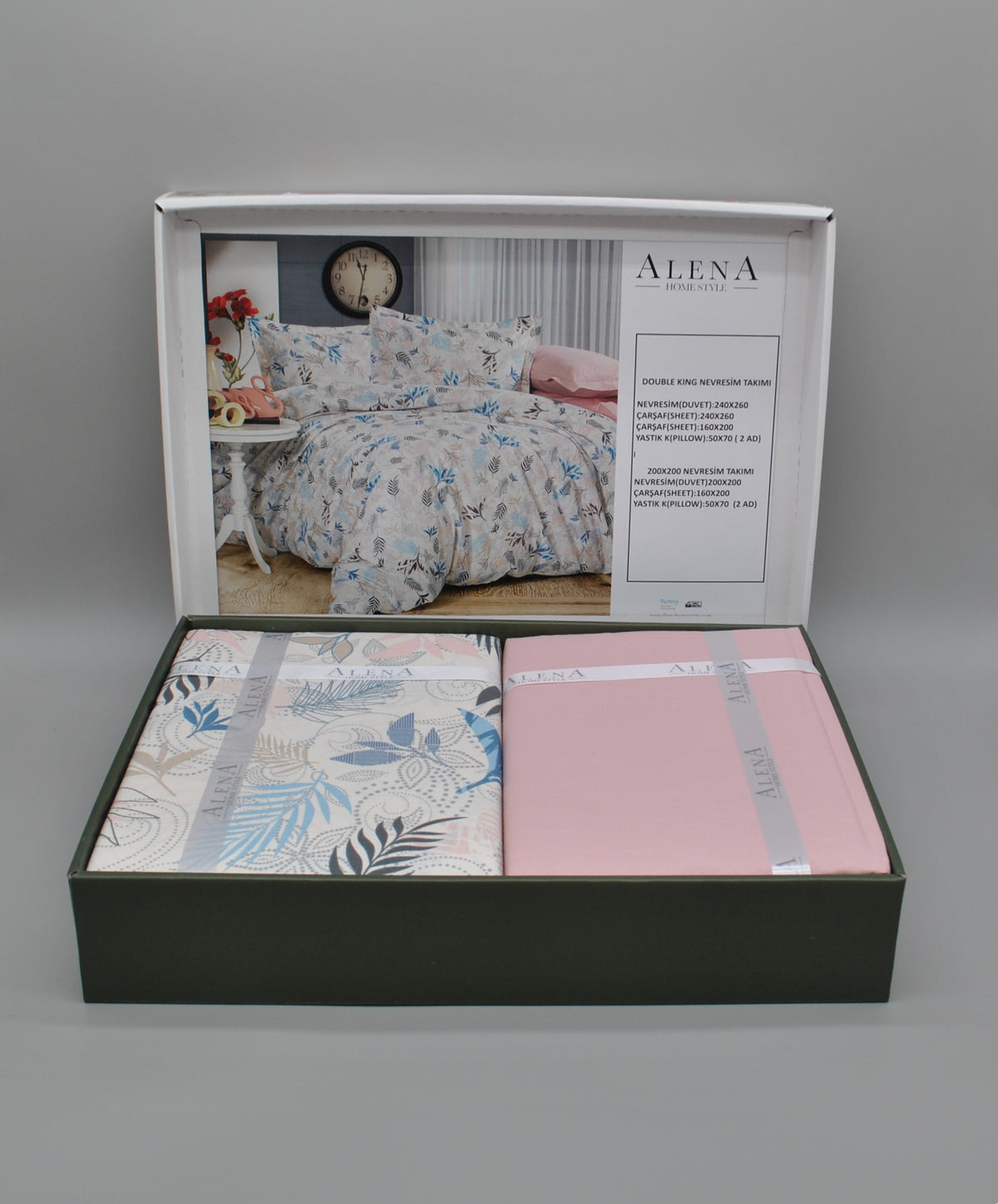 Parure housse de couette 100% coton 60 fils – Ensemble literie 200×200 cm + drap housse 160×200+30 cm + 2 taies 50×70 cm – coffret cadeau élégant