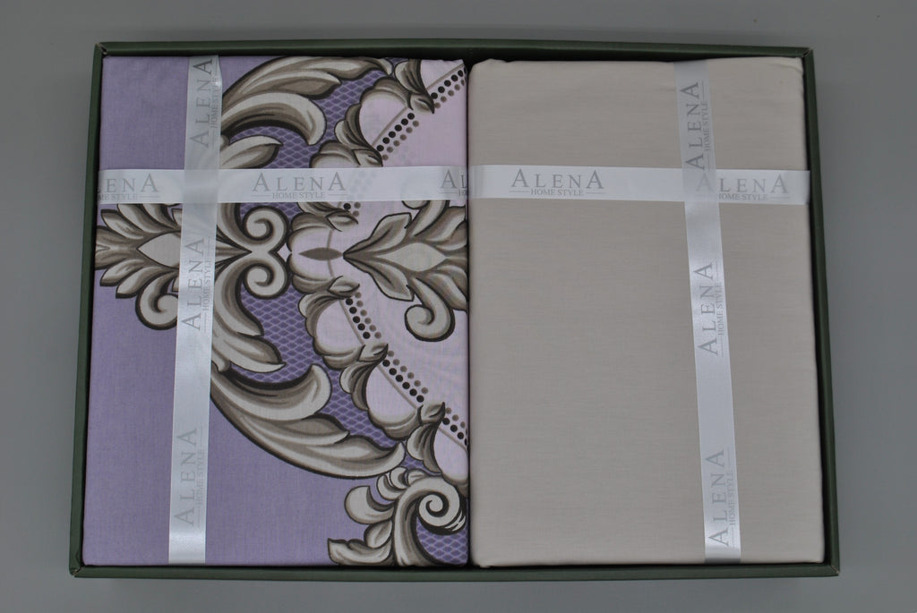 Parure housse de couette 100% coton 60 fils – Literie premium 200×220 cm + drap plat 220×240 cm + 2 taies 50×70 cm – Coffret cadeau élégant avec ruban
