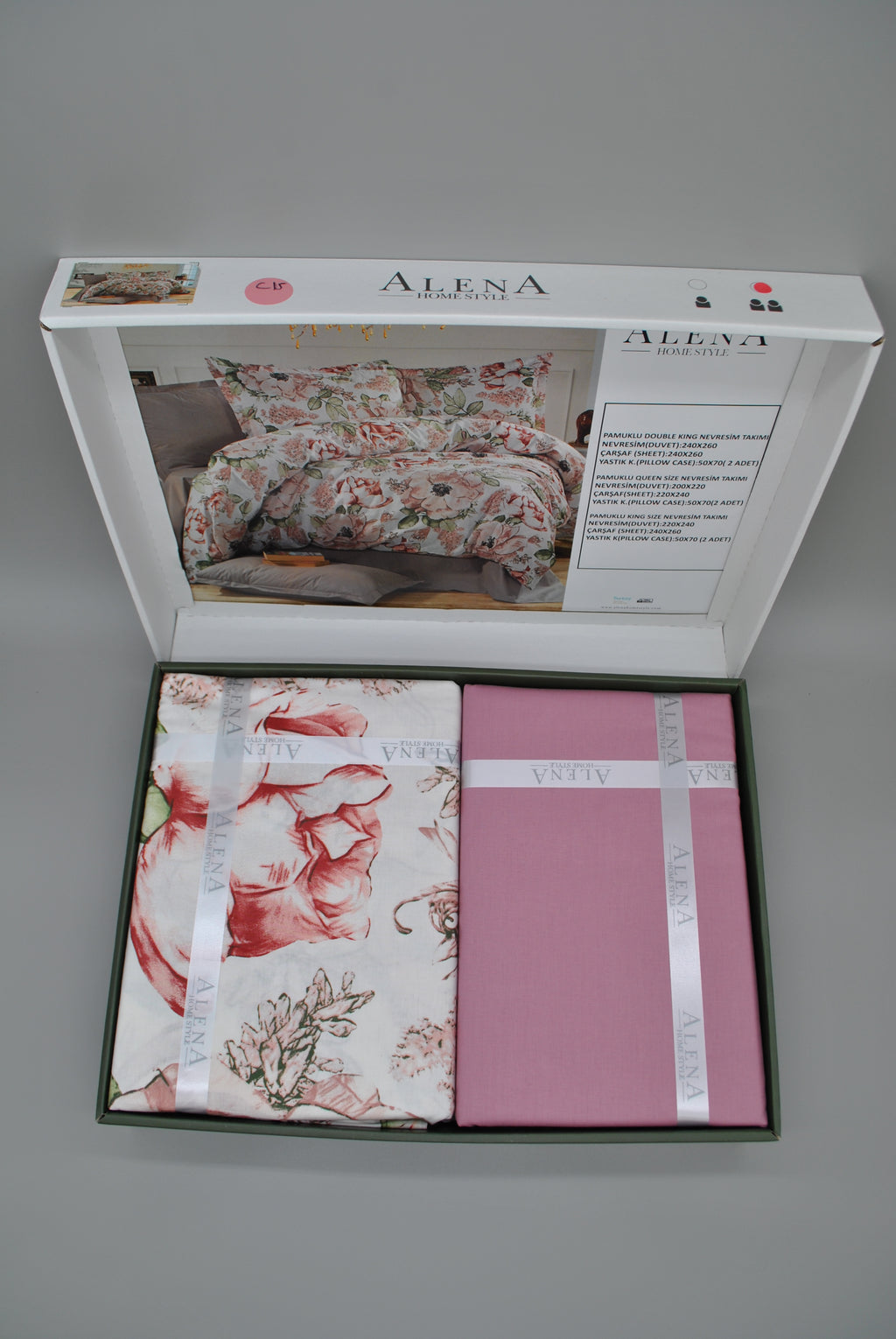 Set copripiumino King Size 100% cotone 60 fili – Set biancheria premium 220×240 cm + lenzuolo 240×260 cm + 2 federe 50×70 cm – elegante scatola regalo con nastro