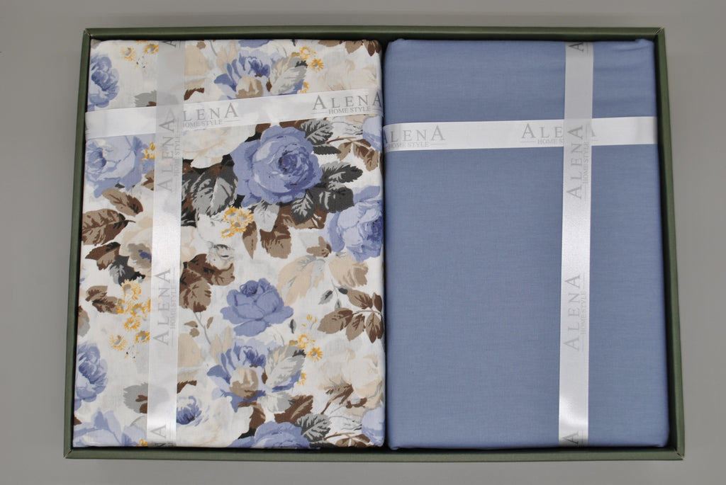 Parure housse de couette 100% coton 60 fils – Literie premium 200×220 cm + drap plat 220×240 cm + 2 taies 50×70 cm – Coffret cadeau élégant avec ruban