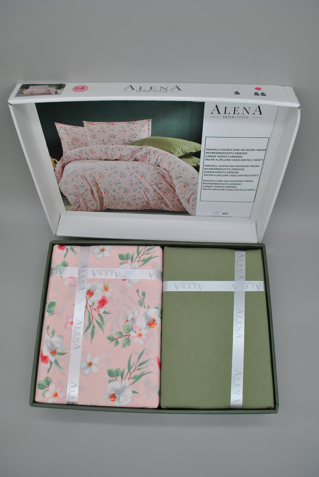 Parure housse de couette 100% coton 60 fils – Literie premium 200×220 cm + drap plat 220×240 cm + 2 taies 50×70 cm – Coffret cadeau élégant avec ruban