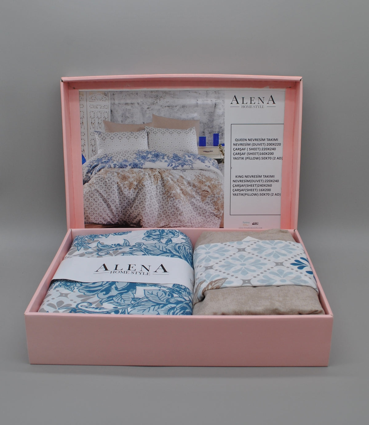 King Size duvet cover set – Comfortable and durable bedding 220×240 cm + fitted sheet 160×200 +30 cm + 2 pillowcases 50×70 cm – Elegant gift box