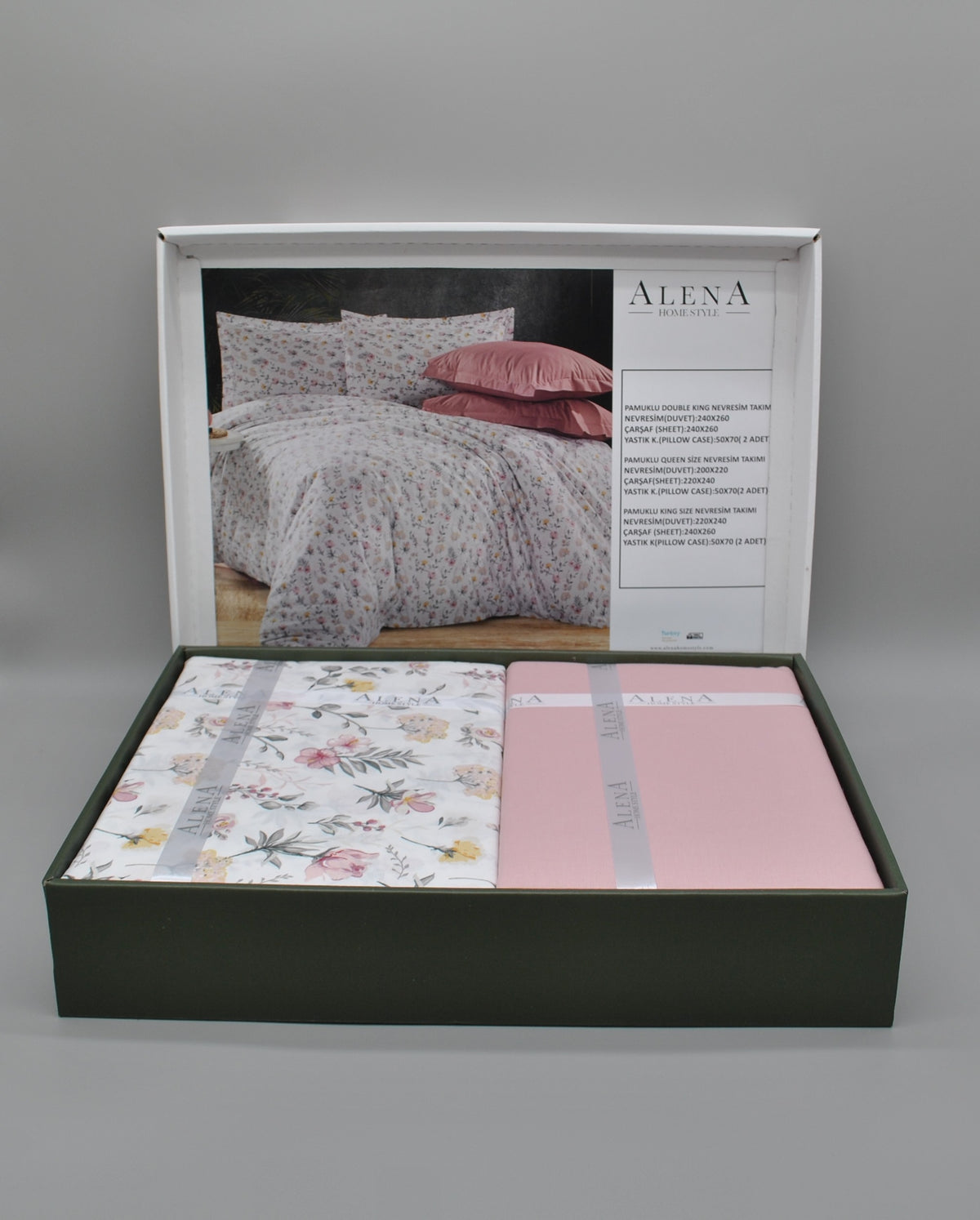 Parure housse de couette King Size 100% coton 60 fils – Literie premium 220×240 cm + drap plat 240×260 cm + 2 taies 50×70 cm – coffret cadeau élégant avec ruban