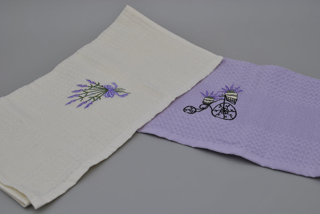 Torchons de Cuisine Brodés 40x60 cm – Lot de 2 – Élégance et Absorption au Quotidien | Maison Royale Collection