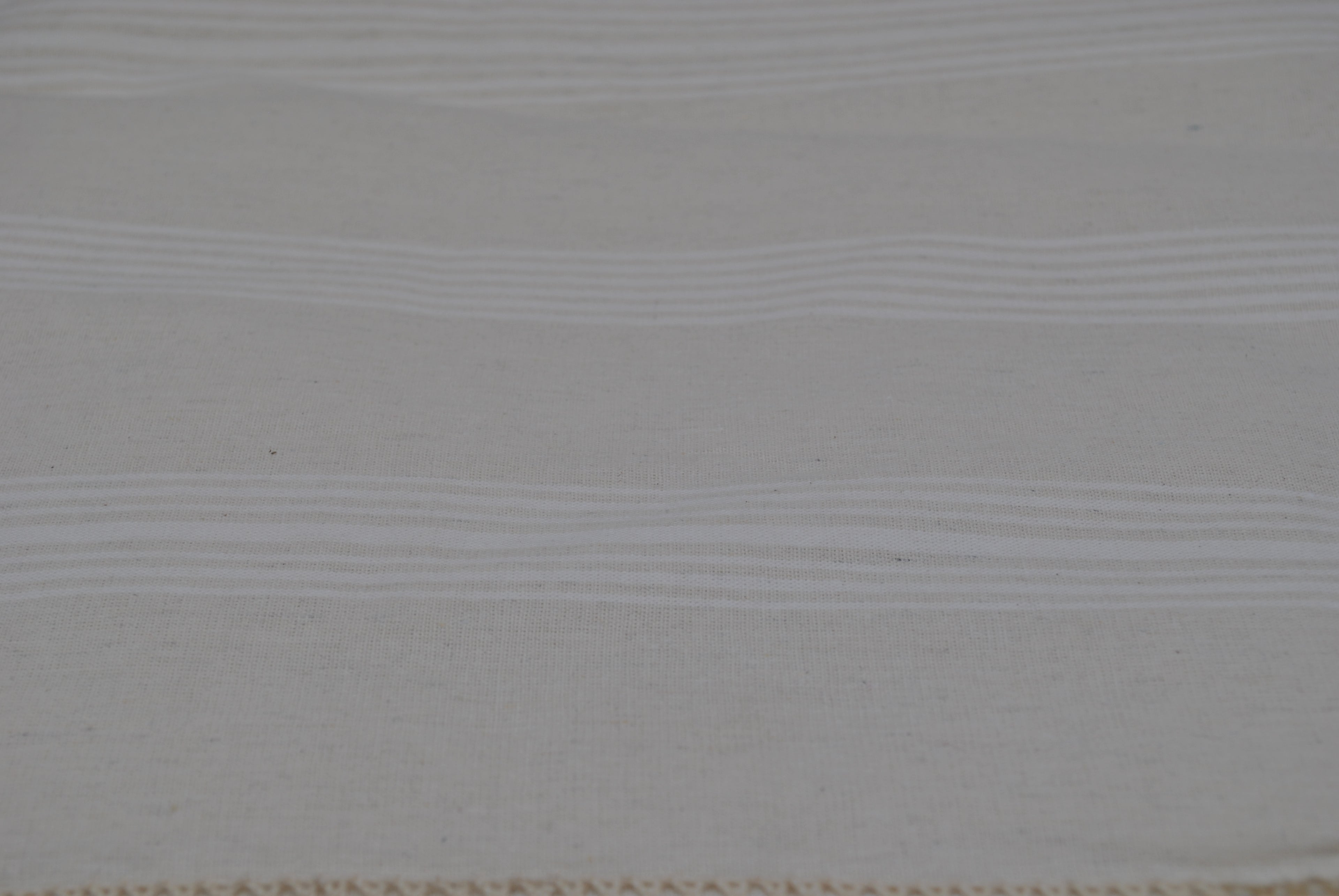 Parure de lit double tissée naturelle 220x240 – Naturel (Crème) – 50% coton & 50% lin – Taies d’oreiller dentelle | Maison Royale Collection