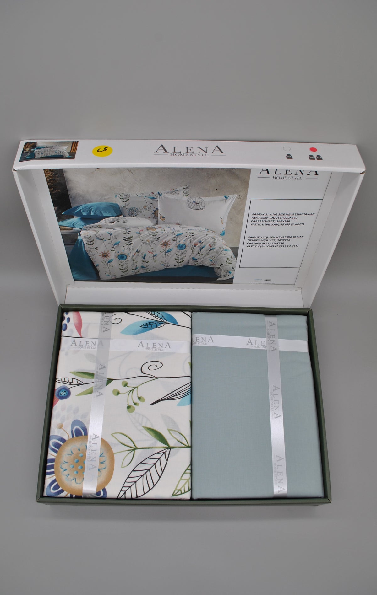 Parure housse de couette King Size 100% coton 60 fils – Literie premium 220×240 cm + drap plat 240×260 cm + 2 taies 65×65 cm – Coffret cadeau élégant avec ruban