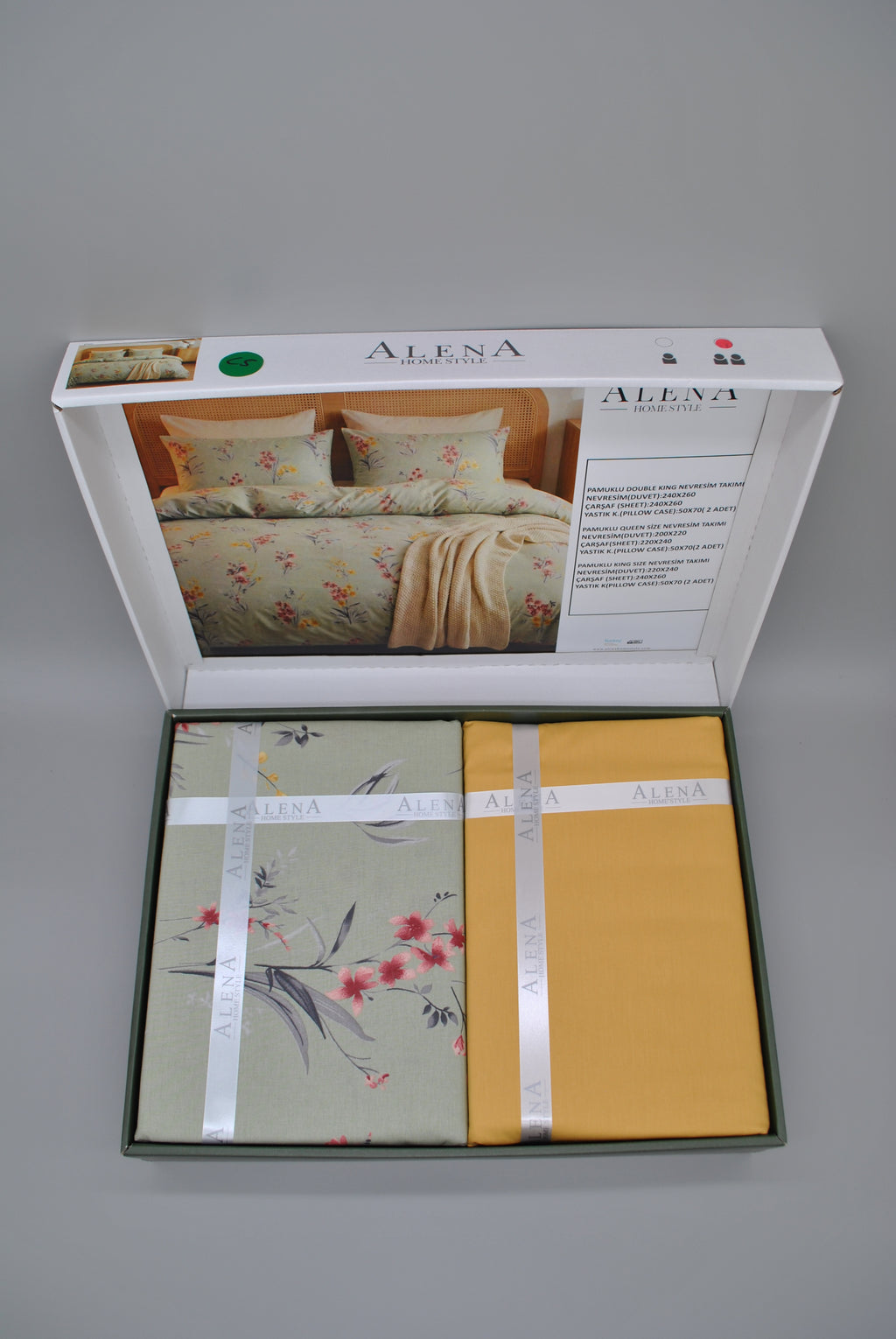 Parure housse de couette 100% coton 60 fils – Literie premium 200×220 cm + drap plat 220×240 cm + 2 taies 50×70 cm – Coffret cadeau élégant avec ruban