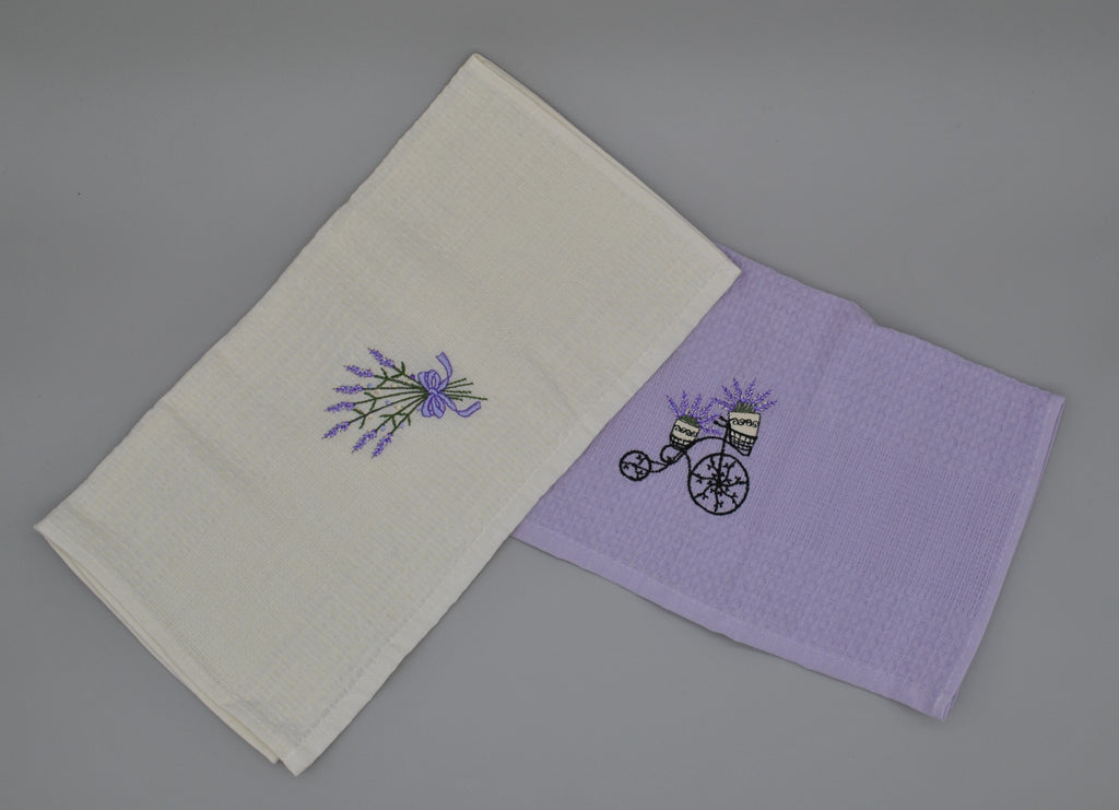 Torchons de Cuisine Brodés 40x60 cm – Lot de 2 – Élégance et Absorption au Quotidien | Maison Royale Collection