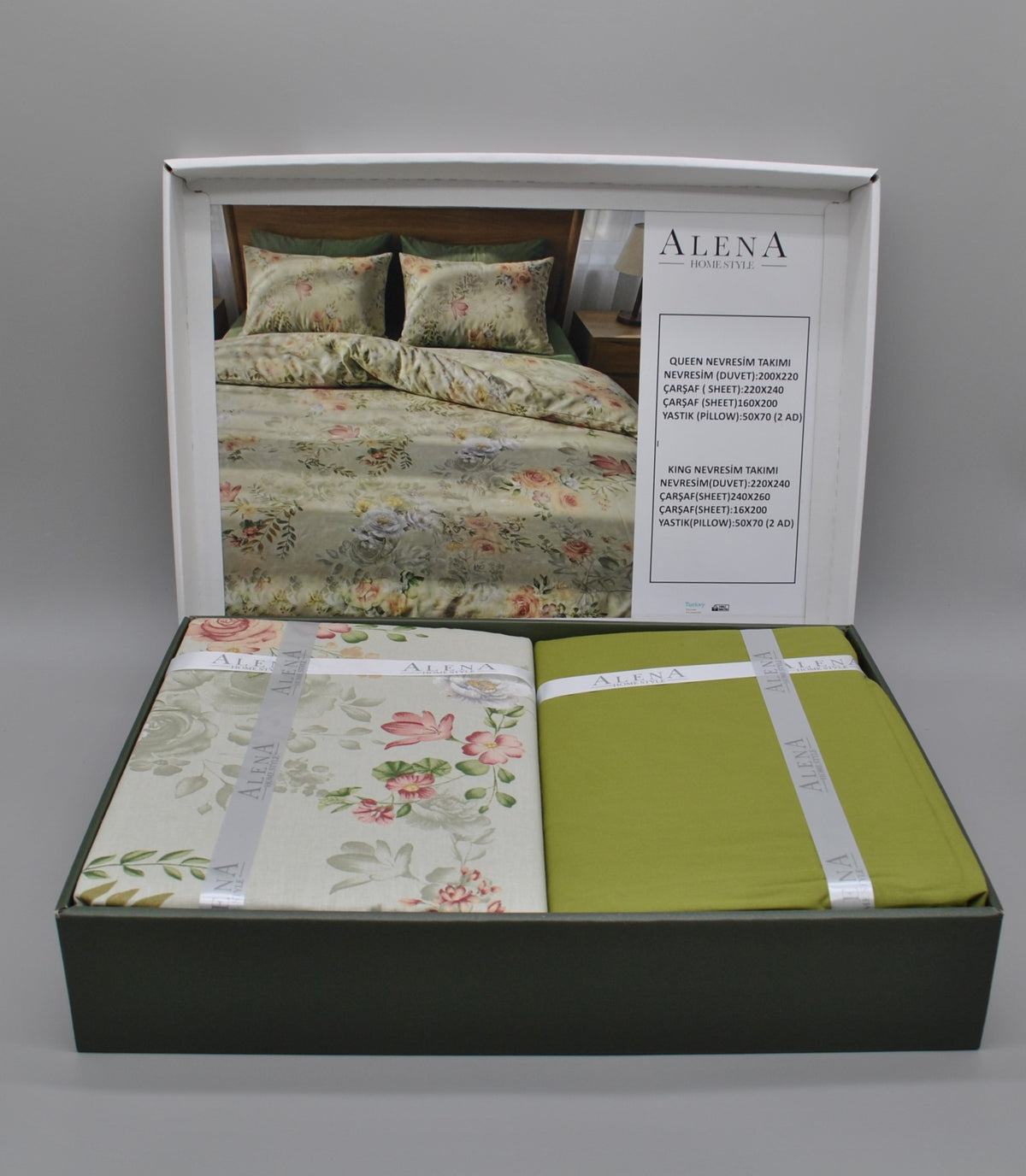 Parure housse de couette King Size 100% coton 60 fils – Literie premium 220×240 cm + drap housse élastique 160×200+30 cm + 2 taies 50×70 cm – coffret cadeau élégant avec ruban