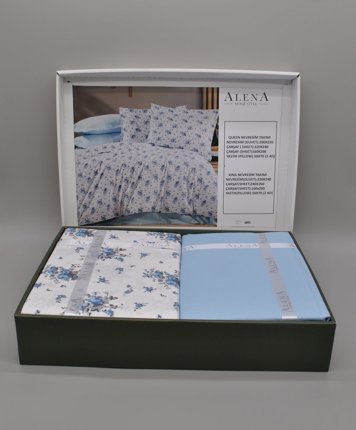 Parure housse de couette King Size 100% coton 60 fils – Housse de couette 220×240 cm + drap housse élastique 160×200+30 cm + 2 taies 50×70 cm – coffret cadeau élégant