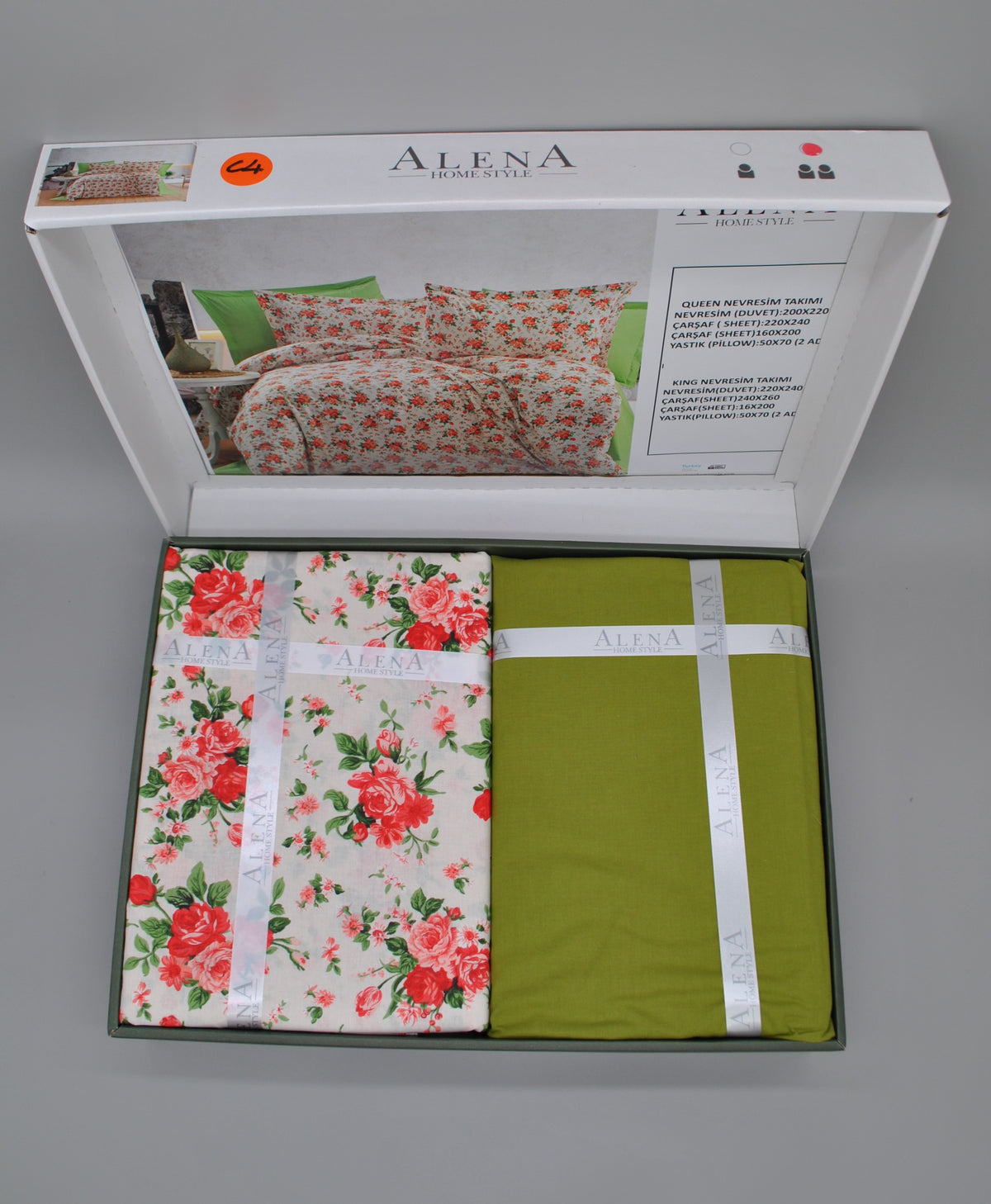 Parure housse de couette 100% coton 60 fils – Literie premium 200×220 cm + drap housse 160×200 +30 cm + 2 taies 50×70 cm – Coffret cadeau élégant avec ruban