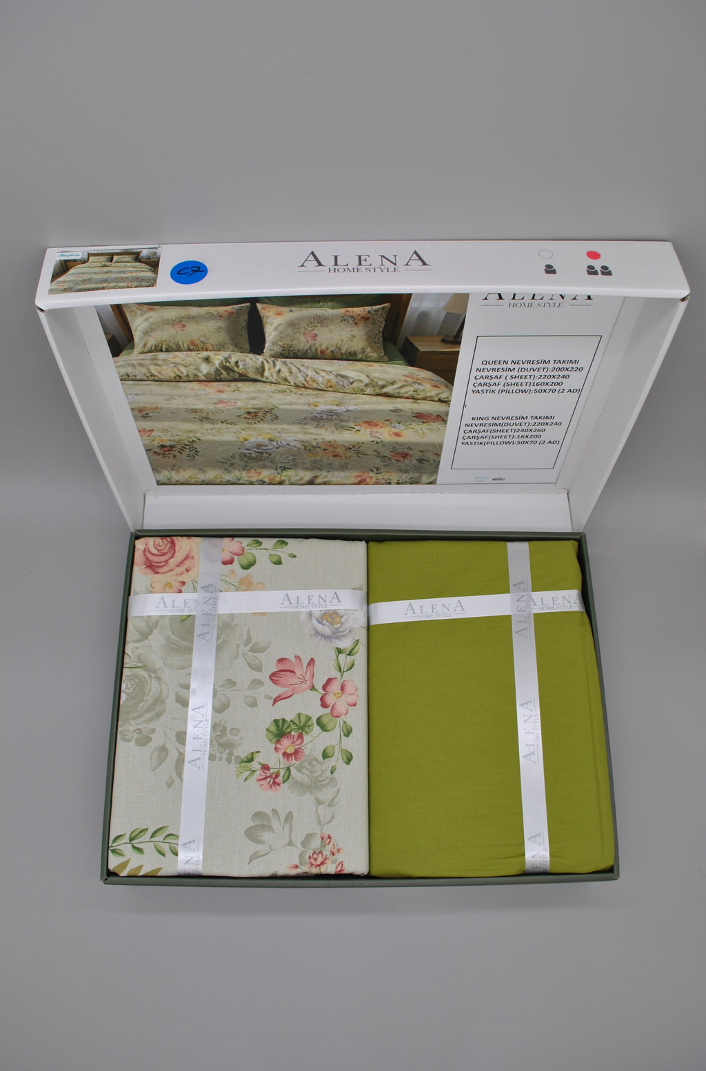 Parure housse de couette King Size 100% coton 60 fils – Literie premium 220×240 cm + drap housse élastique 160×200+30 cm + 2 taies 50×70 cm – coffret cadeau élégant avec ruban