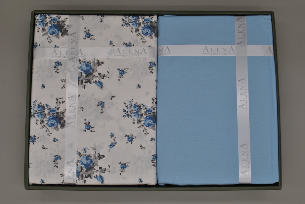 Set copripiumino King Size 100% cotone 60 fili – Copripiumino 220×240 cm + lenzuolo con angoli elastico 160×200+30 cm + 2 federe 50×70 cm – scatola regalo elegante