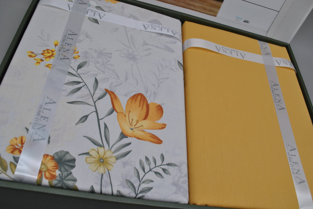Parure housse de couette King Size 100% coton 60 fils – Literie élégante 220×240 cm + drap plat 240×260 cm + 2 taies 50×70 cm – coffret cadeau avec ruban
