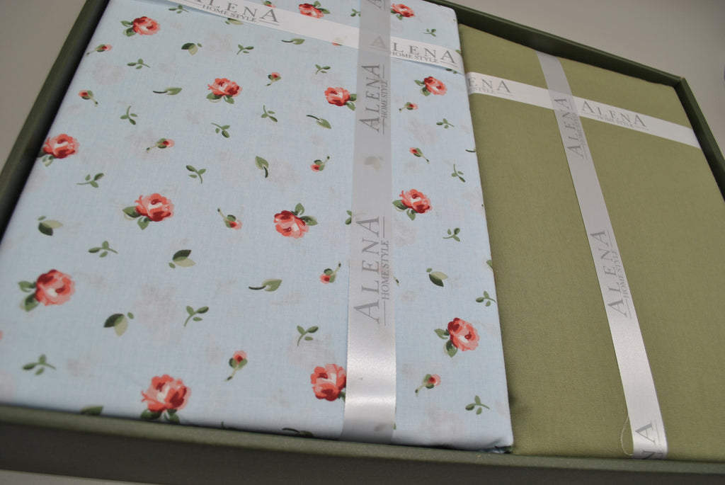 Set copripiumino King Size 100% cotone 60 fili – Set biancheria 220×240 cm + lenzuolo 240×260 cm + 2 federe 50×70 cm – scatola regalo premium con nastro