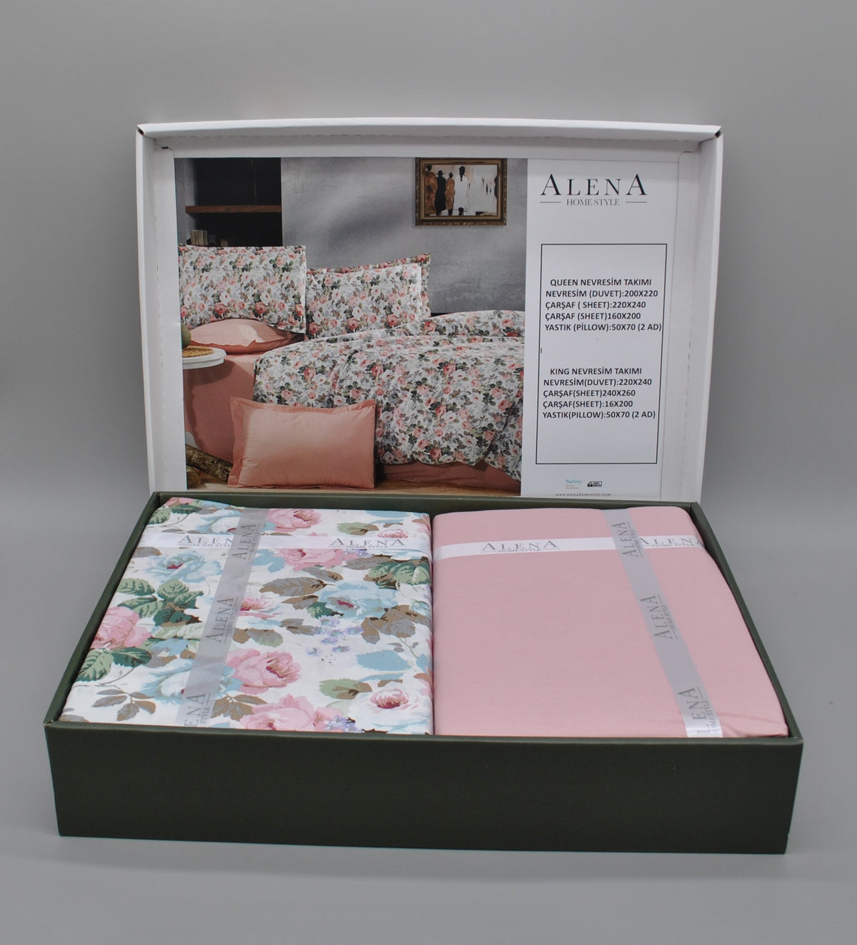 Parure housse de couette 100% coton 60 fils – Literie premium 200×220 cm + drap housse 160×200 +30 cm + 2 taies 50×70 cm – Coffret cadeau élégant avec ruban