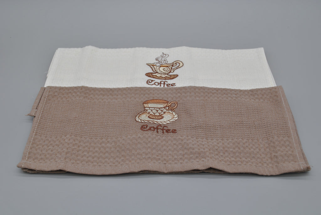 Torchons de Cuisine Brodés 40x60 cm – Lot de 2 – Élégance et Absorption au Quotidien | Maison Royale Collection