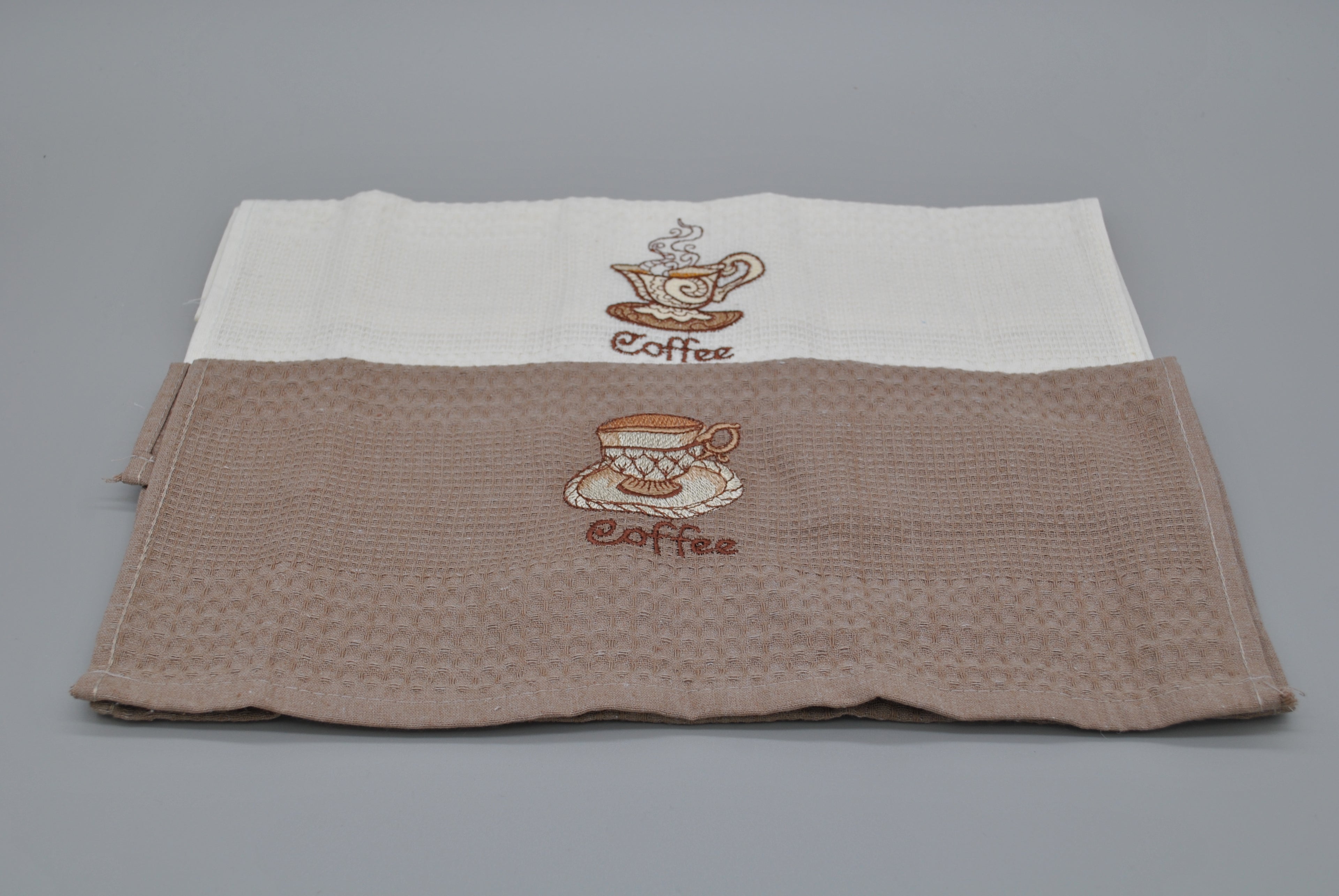 Torchons de Cuisine Brodés 40x60 cm – Lot de 2 – Élégance et Absorption au Quotidien | Maison Royale Collection