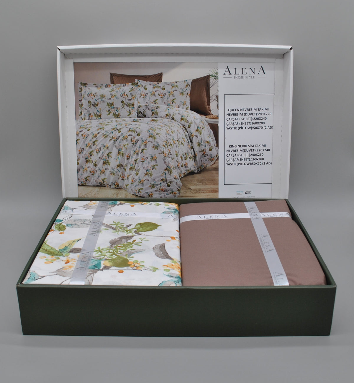 Parure housse de couette King Size 100% coton 60 fils – Ensemble literie 220×240 cm + drap housse élastique 160×200+30 cm + 2 taies 50×70 cm – coffret cadeau élégant