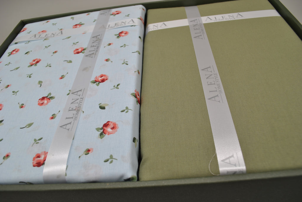 Set copripiumino King Size 100% cotone 60 fili – Set biancheria 220×240 cm + lenzuolo 240×260 cm + 2 federe 50×70 cm – scatola regalo premium con nastro