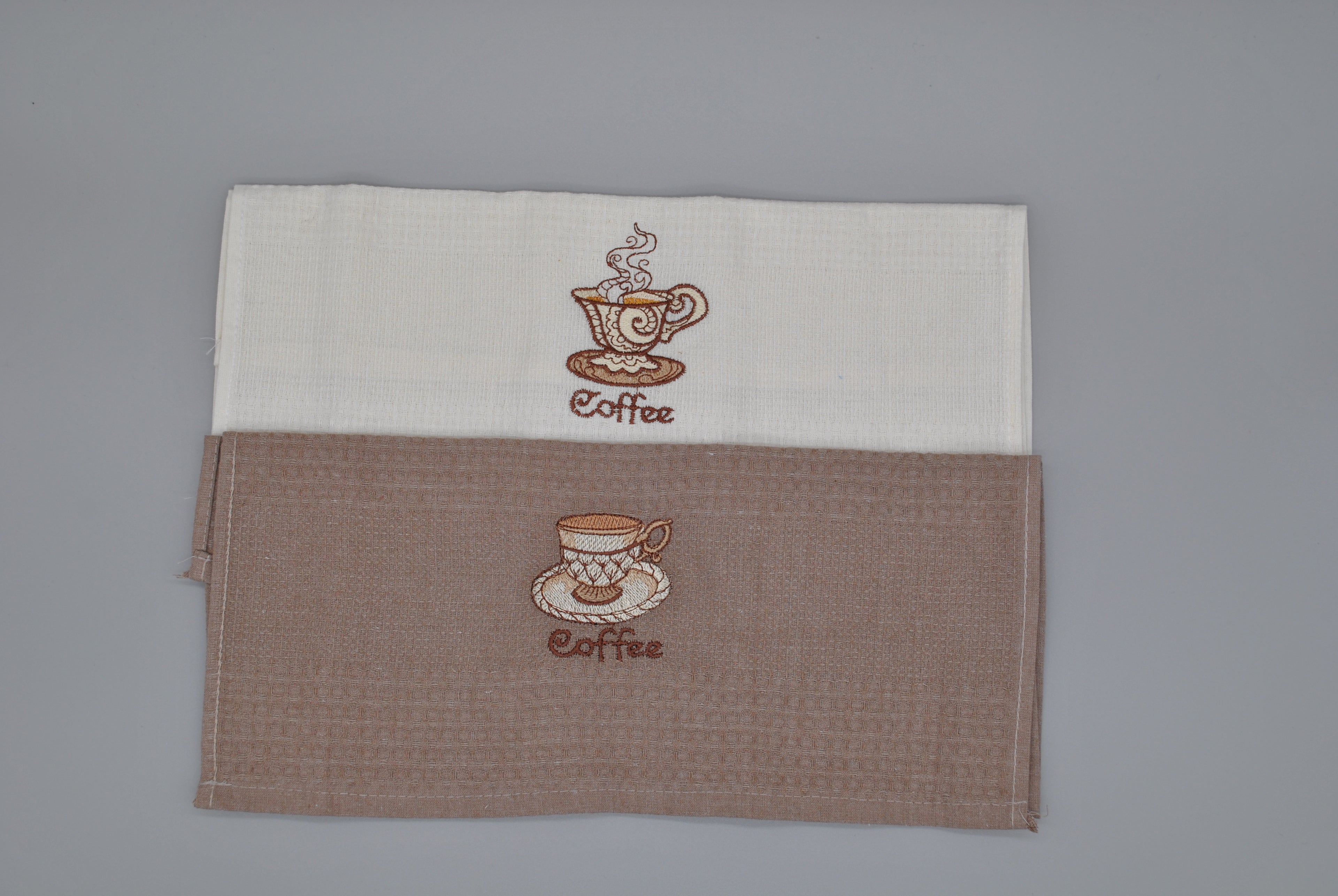 Torchons de Cuisine Brodés 40x60 cm – Lot de 2 – Élégance et Absorption au Quotidien | Maison Royale Collection