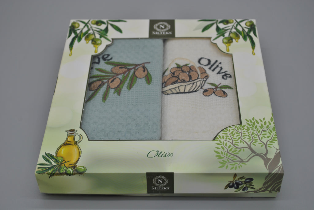 Torchons de Cuisine Brodés 40x60 cm – Lot de 2 – Élégance et Absorption au Quotidien | Maison Royale Collection