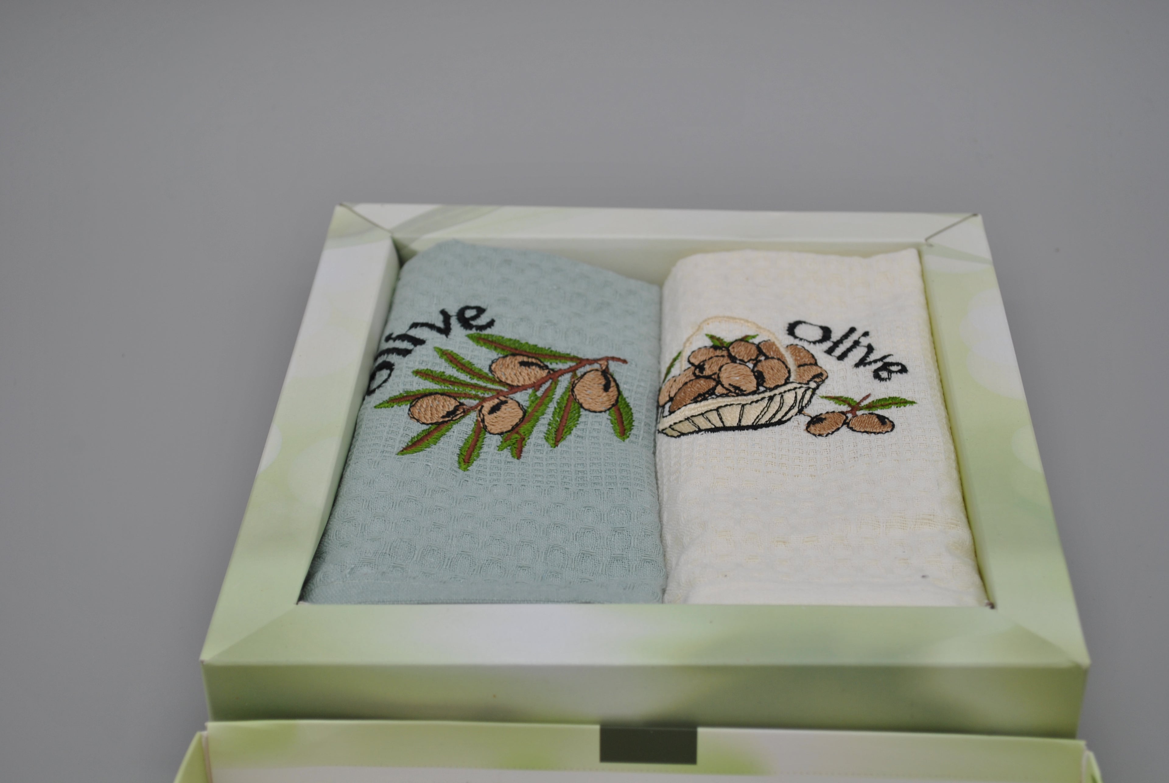 Torchons de Cuisine Brodés 40x60 cm – Lot de 2 – Élégance et Absorption au Quotidien | Maison Royale Collection