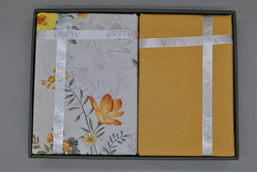 Parure housse de couette King Size 100% coton 60 fils – Literie élégante 220×240 cm + drap plat 240×260 cm + 2 taies 50×70 cm – coffret cadeau avec ruban