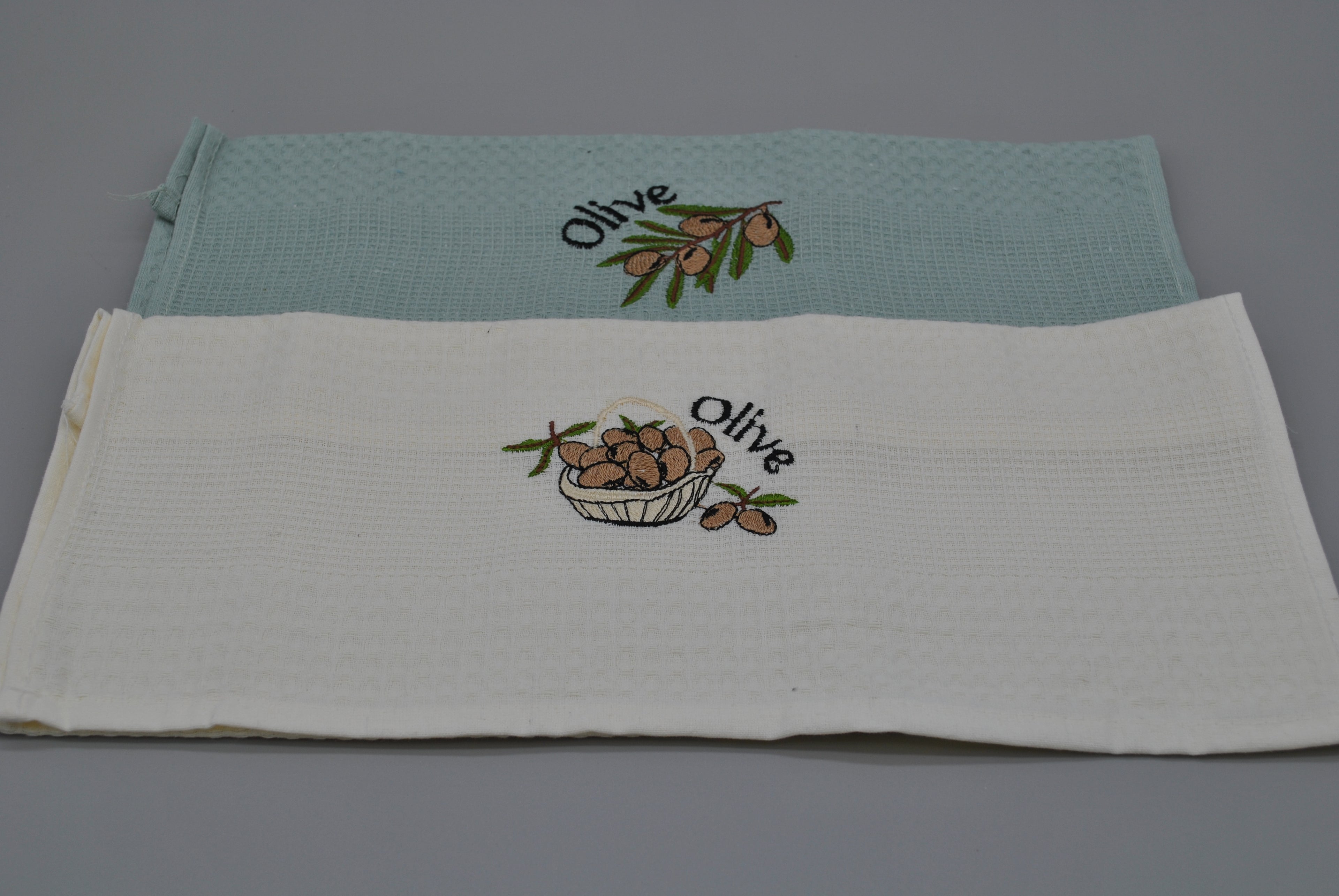 Torchons de Cuisine Brodés 40x60 cm – Lot de 2 – Élégance et Absorption au Quotidien | Maison Royale Collection