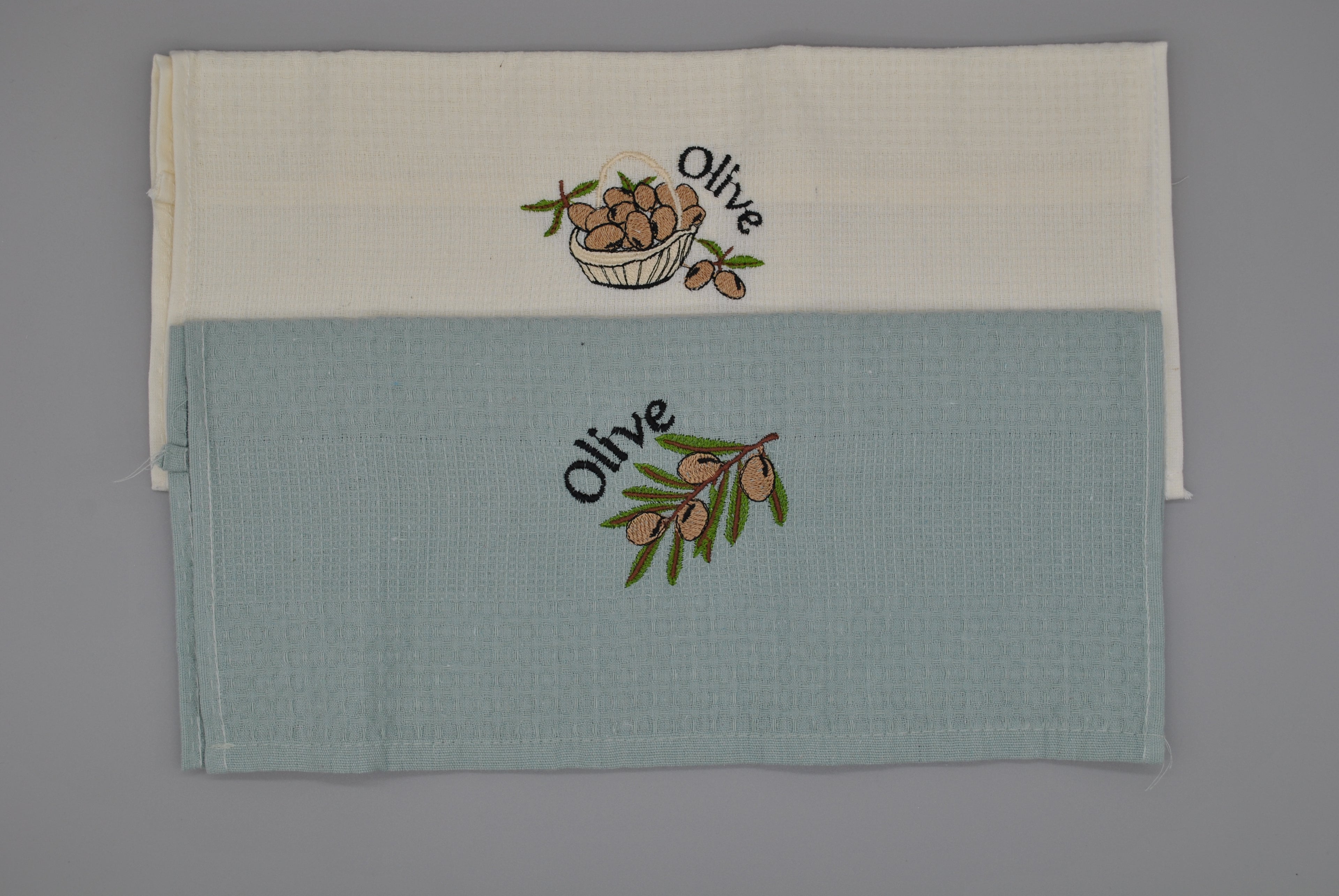 Torchons de Cuisine Brodés 40x60 cm – Lot de 2 – Élégance et Absorption au Quotidien | Maison Royale Collection