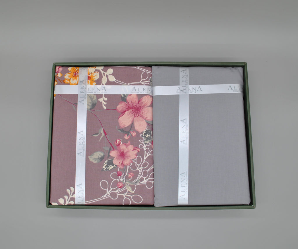 Parure housse de couette King Size 100% coton 60 fils – Literie confortable 220×240 cm + drap plat 240×260 cm + 2 taies 50×70 cm – coffret cadeau élégant avec ruban
