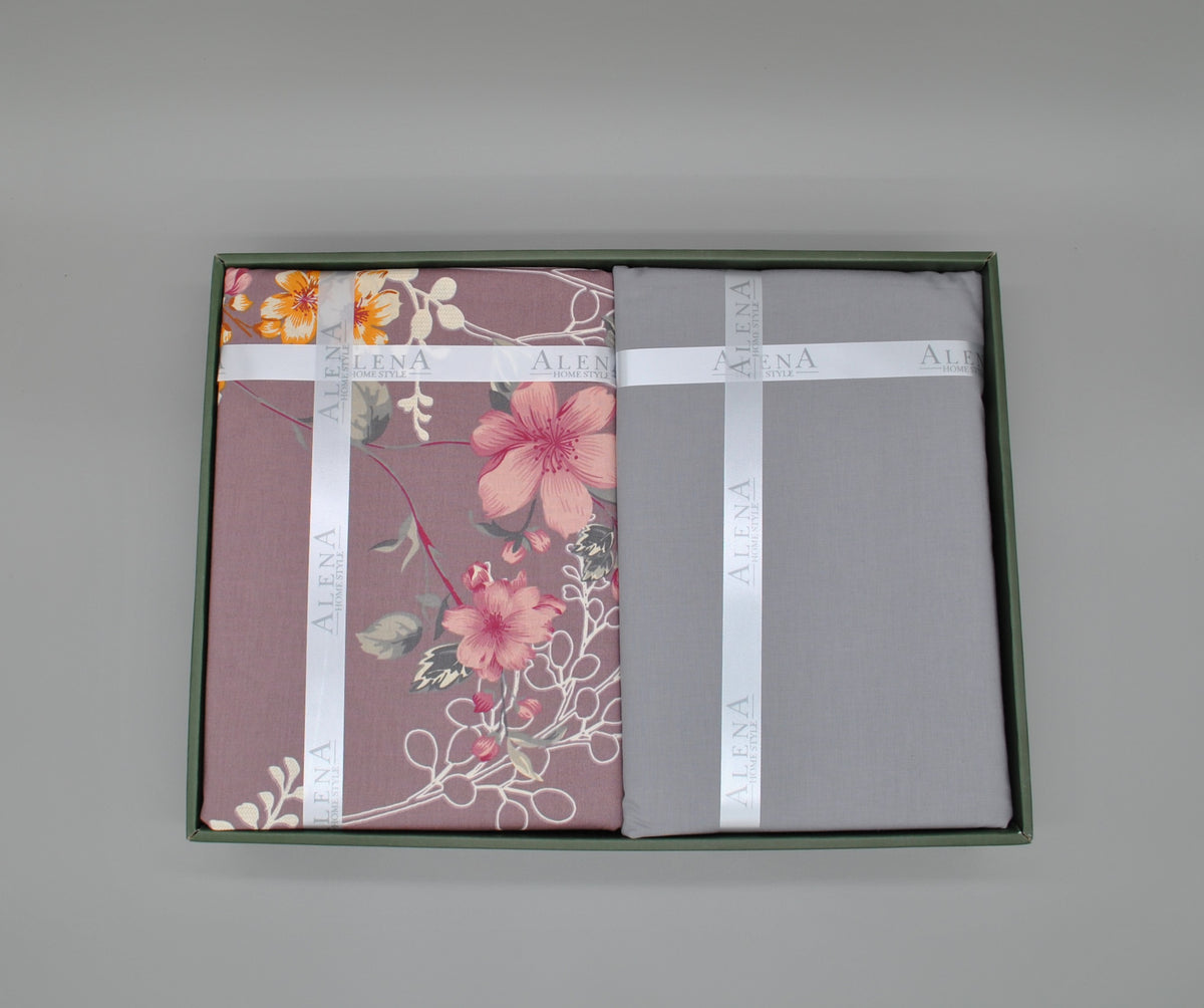 Parure housse de couette King Size 100% coton 60 fils – Literie confortable 220×240 cm + drap plat 240×260 cm + 2 taies 50×70 cm – coffret cadeau élégant avec ruban