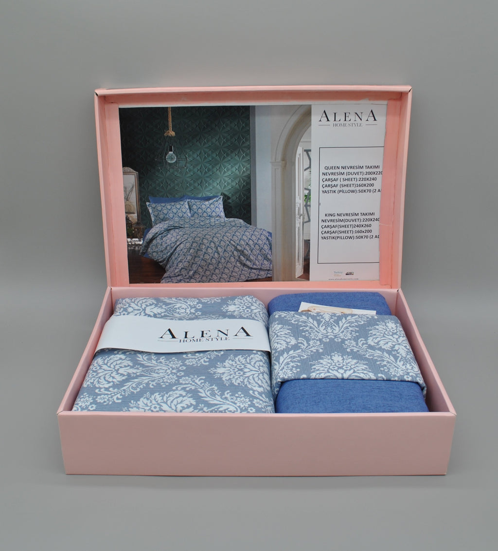 King Size Duvet Cover Set – Comfortable and Durable Bedding 220×240 cm + Flat Sheet 240×260 cm + 2 Pillowcases 50×70 cm – Elegant Gift Box